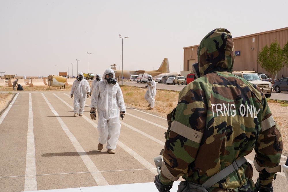 378th Emergency Management Airmen hold joint training with Royal Saudi Air Force