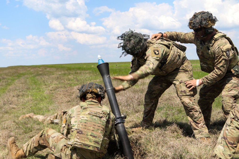 U.S. Army Soldiers conduct a MORTEP exercise