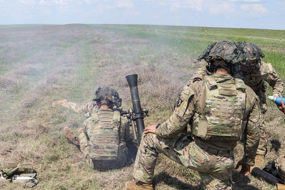 U.S. Army Soldiers conduct a MORTEP exercise