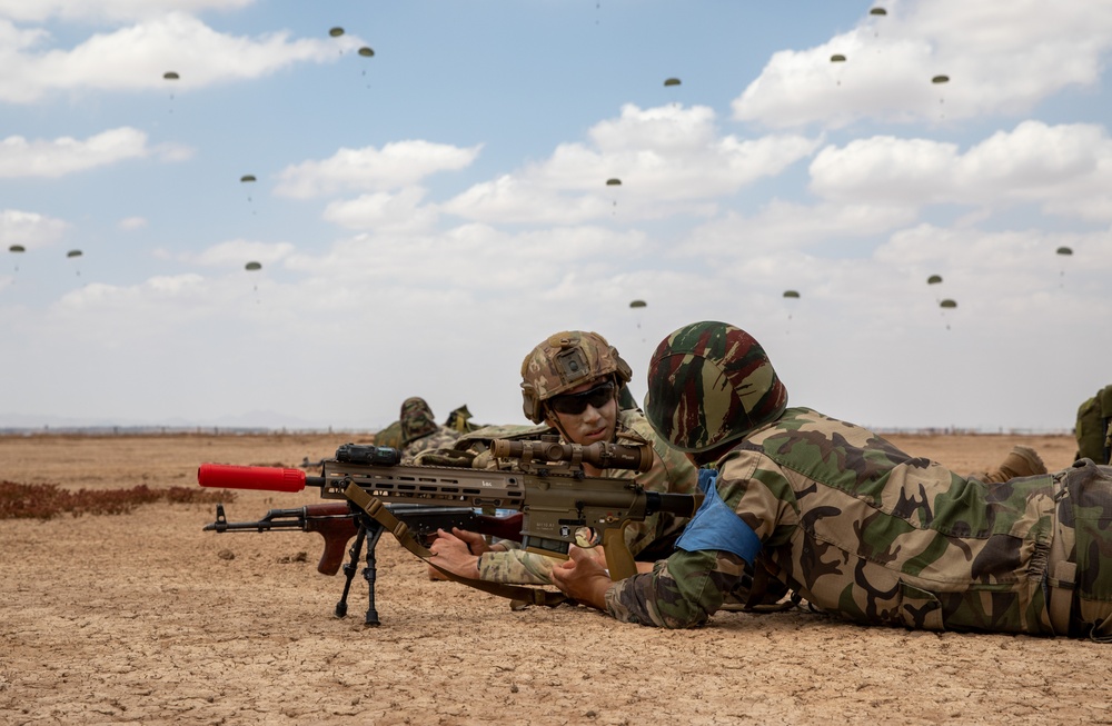 173rd Infantry Brigade Combat Team participates in a Joint Airborne Exercise with Members of the Moroccan Military