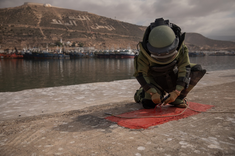 US and Moroccan Service Members conduct CBRN and EOD Port Training