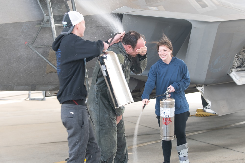 Lt. Col. Frodsham performs Fini Flight before retirement