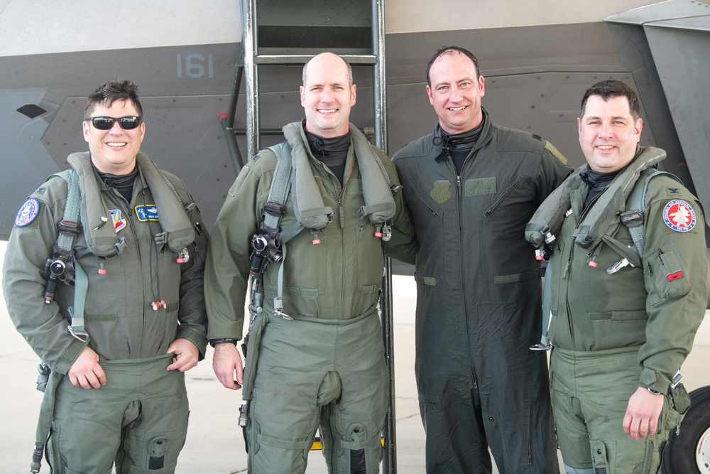 Lt. Col. Frodsham performs Fini Flight before retirement