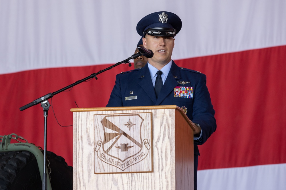 Col. Kenneth Voigt takes command of the 552nd Air Control Wing