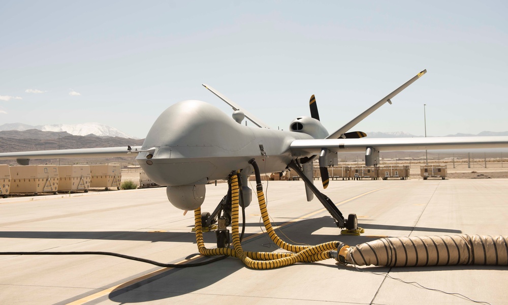 Prepping the MQ-9 Reaper for flight; So it can soar in its first iteration of an ACE exercise.