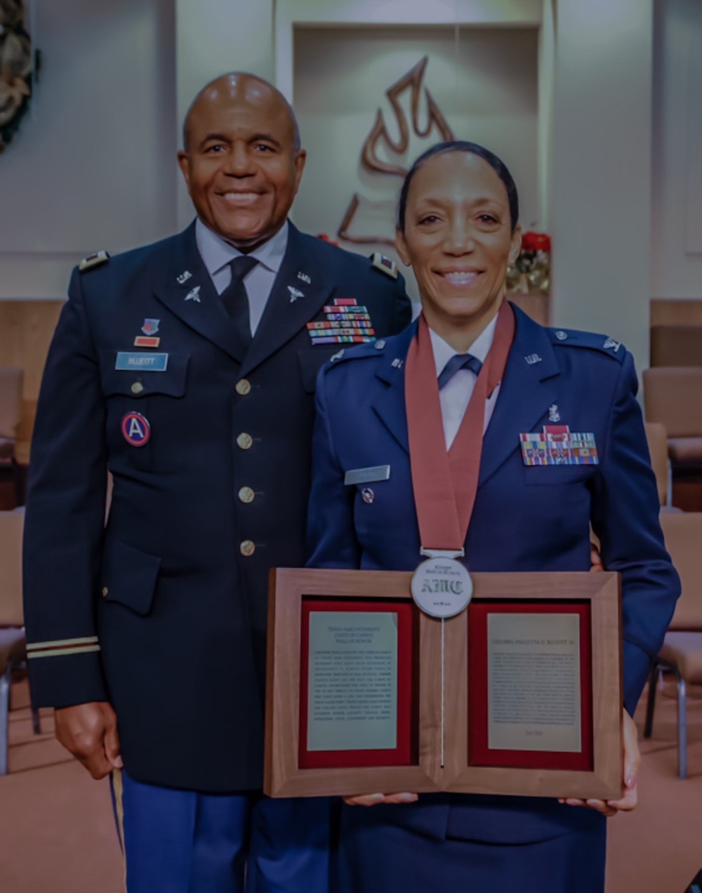 Retired US Army Col. Odis R. Blueitt with his spouse  United States Air Force Retired Col. Pauletta D. Blueitt