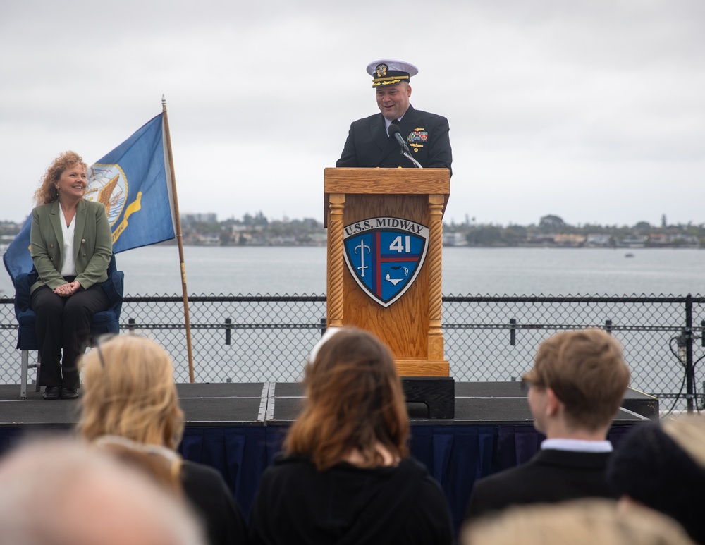 Captain Paul Lashmet Retirement Aboard Midway