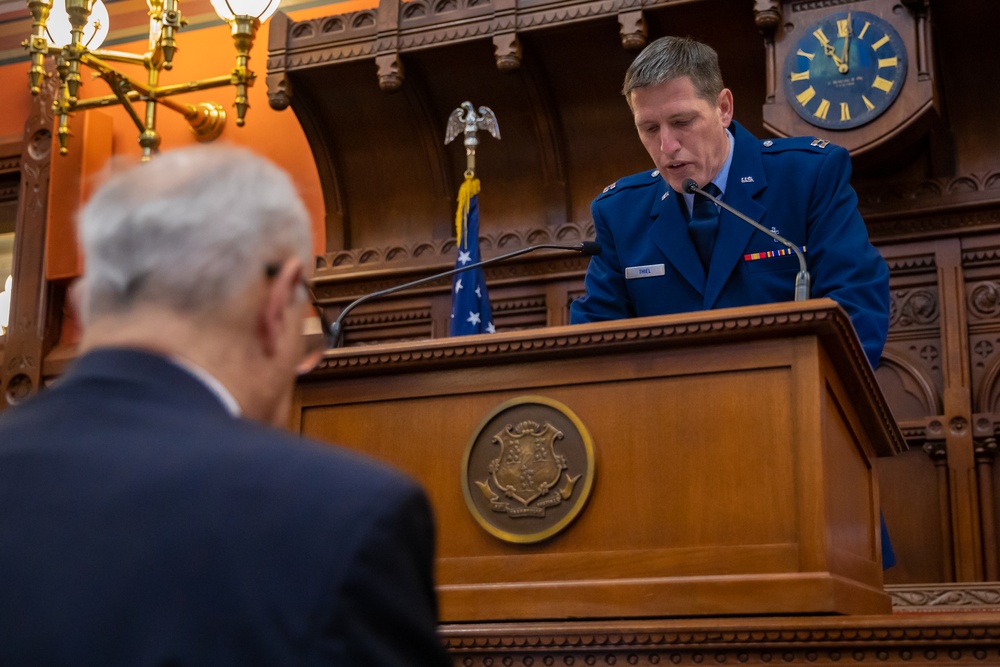 CT Air Guard Chaplain recites prayer for Connecticut General Assembly