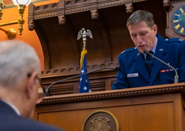 CT Air Guard Chaplain recites prayer for Connecticut General Assembly