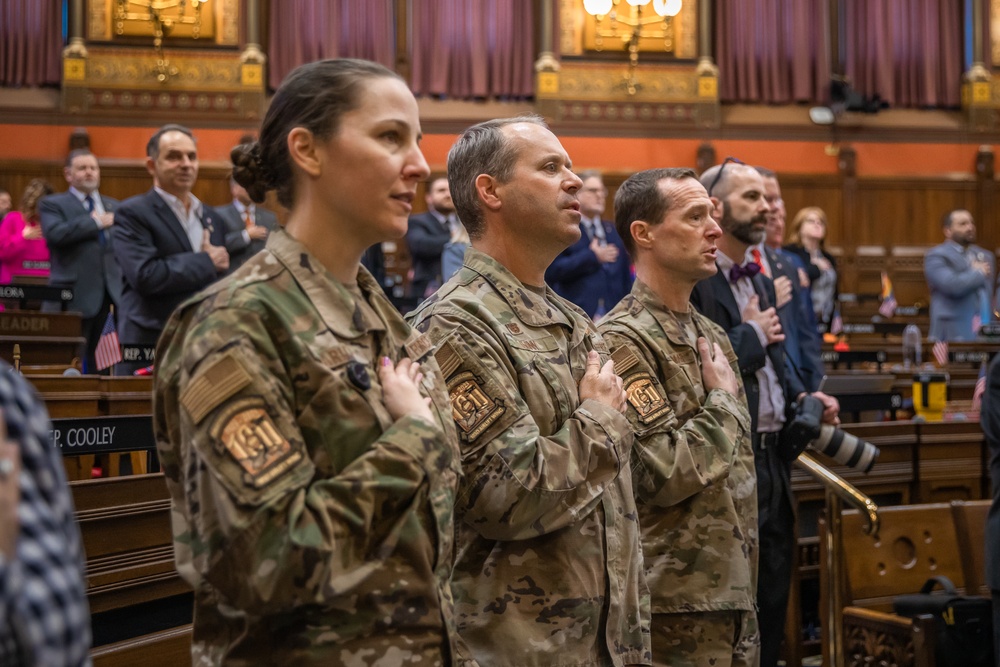 CT Air Guard Chaplain recites prayer for Connecticut General Assembly