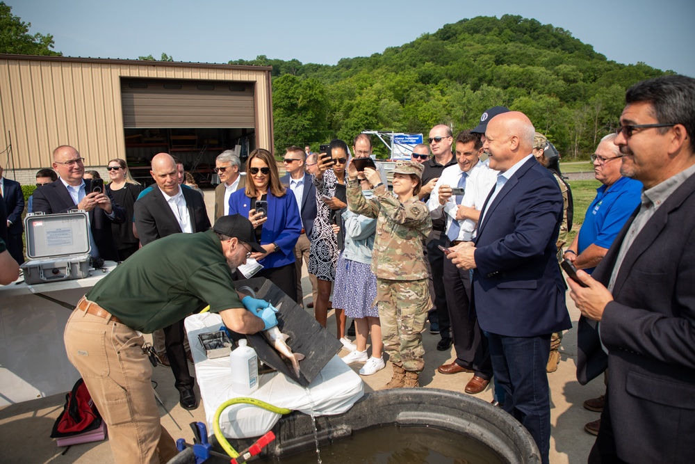 Rock Island District Hosts Ground Breaking Ceremony for NESP Fish Passage Project at Lock and Dam 22