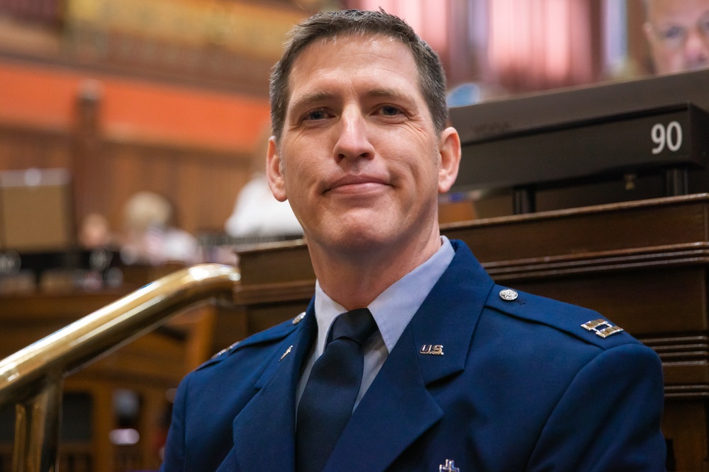 CT Air Guard Chaplain recites prayer for Connecticut General Assembly