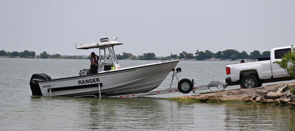 U.S. Army Corps of Engineer Park Ranger Prepares to Launch Boat