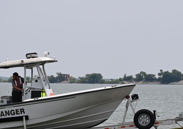 U.S. Army Corps of Engineer Park Ranger Prepares to Launch Boat