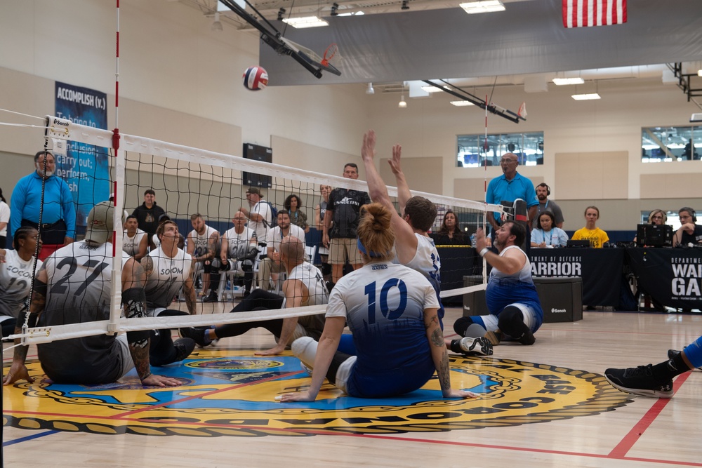 Team SOCOM wins gold in seated volleyball during the 2023 Warrior Games Challenge