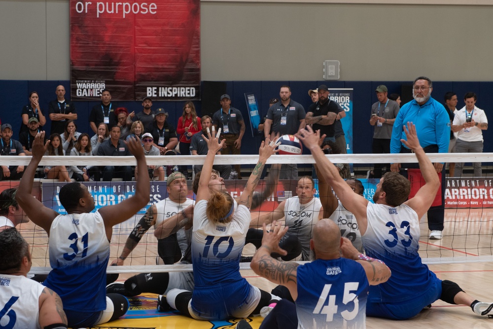 Team SOCOM wins gold in seated volleyball during the 2023 Warrior Games Challenge