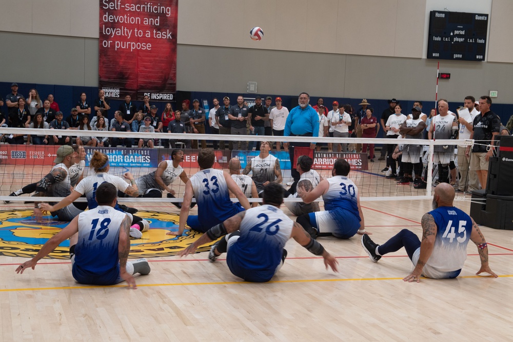 Team SOCOM wins gold in seated volleyball during the 2023 Warrior Games Challenge