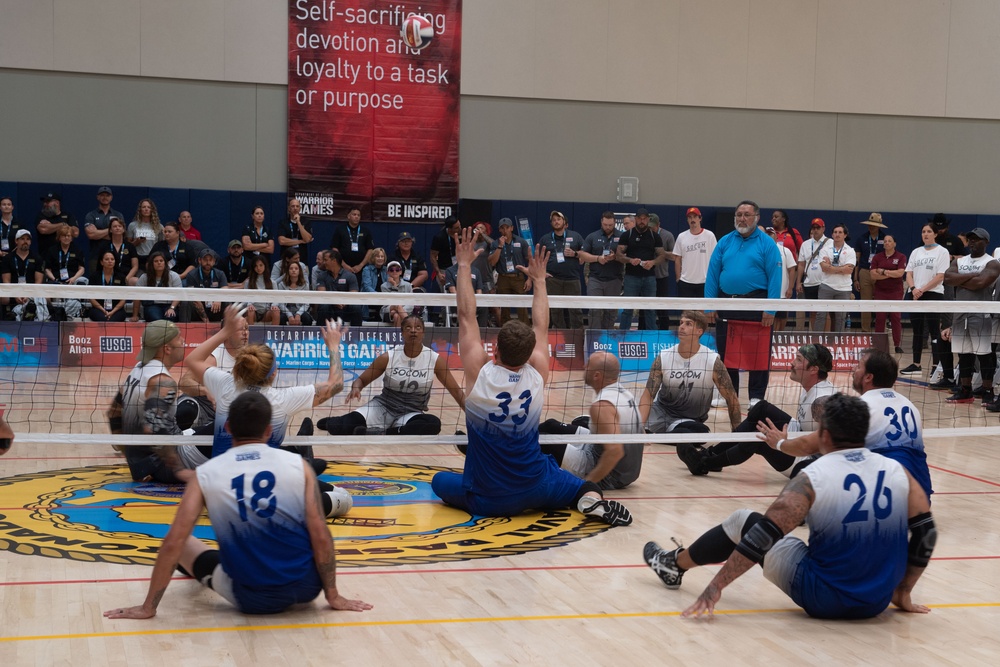 Team SOCOM wins gold in seated volleyball during the 2023 Warrior Games Challenge