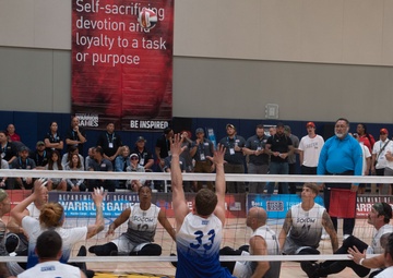 Team SOCOM wins gold in seated volleyball during the 2023 Warrior Games Challenge