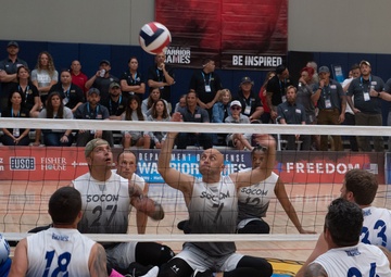 Team SOCOM wins gold in seated volleyball during the 2023 Warrior Games Challenge