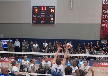 Team SOCOM wins gold in seated volleyball during the 2023 Warrior Games Challenge