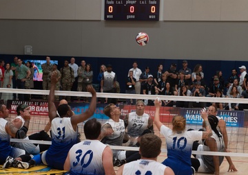 Team SOCOM wins gold in seated volleyball during the 2023 Warrior Games Challenge