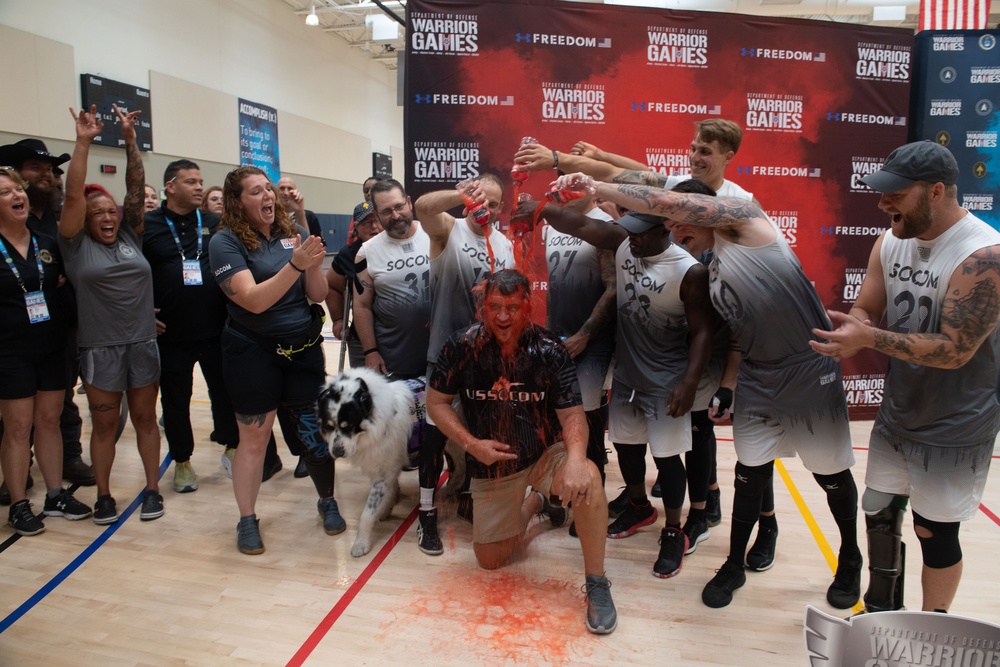 Team SOCOM wins gold in seated volleyball during the 2023 Warrior Games Challenge