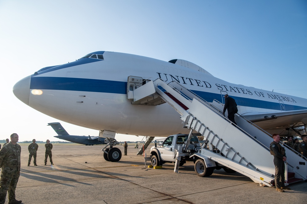 Secretary Austin departs Joint Base Andrews, arrives at Frankfurt, Germany