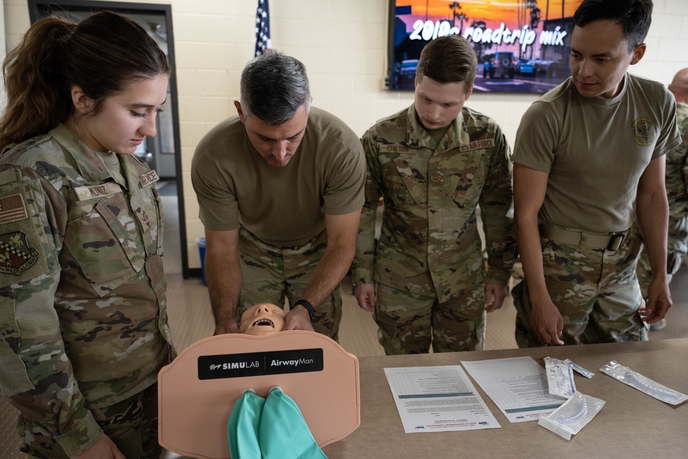 Airmen attend Tactical Combat Casualty Care training during IRT Hoosier Care