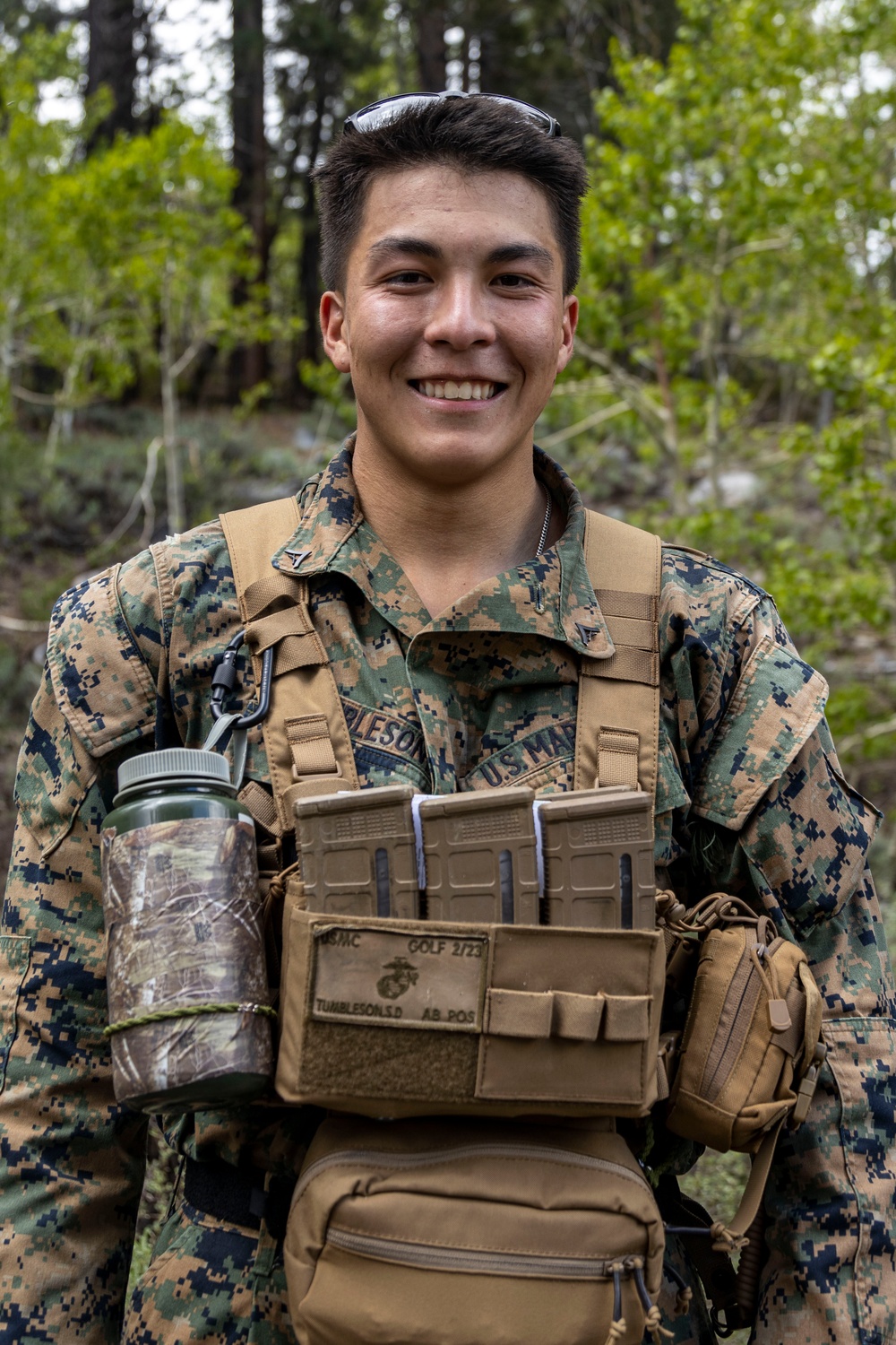 Marines with 2/23 conduct a conditioning hike during MTX 4-23