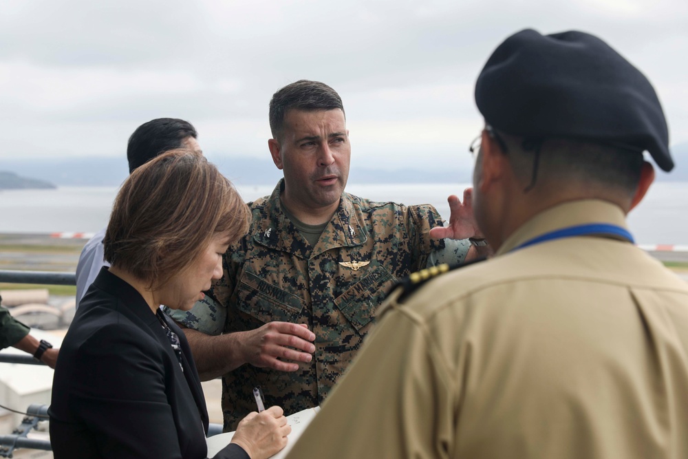 Japan  Self Defense Force members go on an installation tour