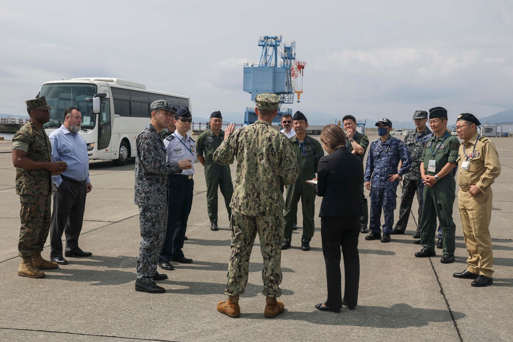 Japan  Self Defense Force members go on an installation tour