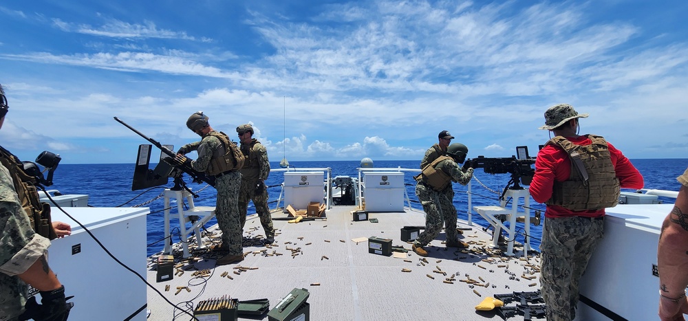 USCGC Frederick Hatch (WPC 1143) conducts gunnery exercise with U.S. Navy