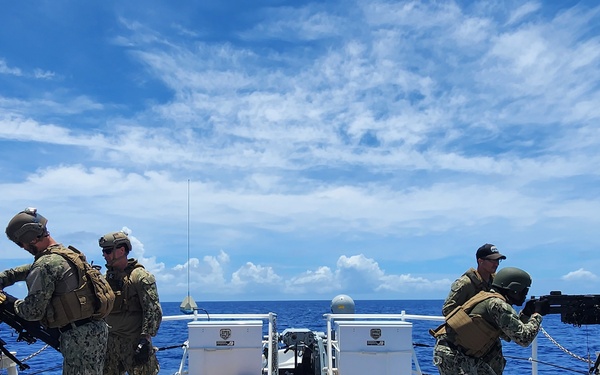 USCGC Frederick Hatch (WPC 1143) conducts gunnery exercise with U.S. Navy