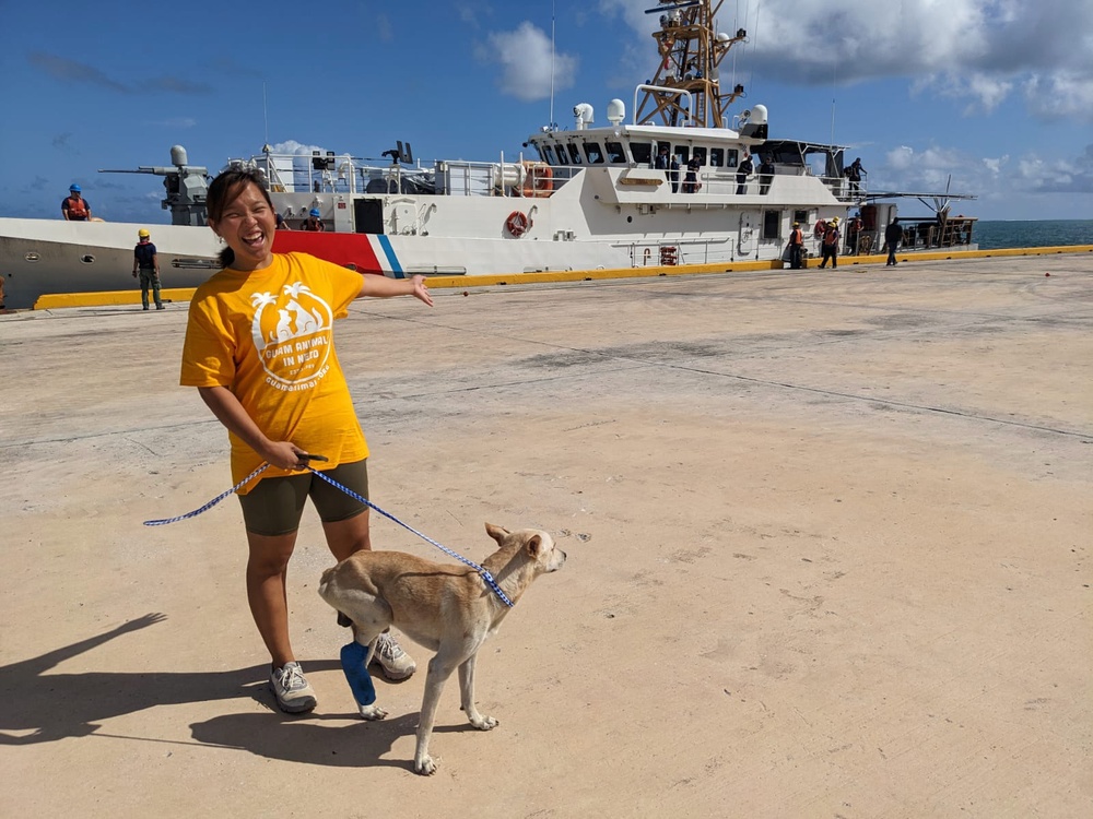 USCGC Frederick Hatch (WPC 1143) delivers supplies to Saipan human society