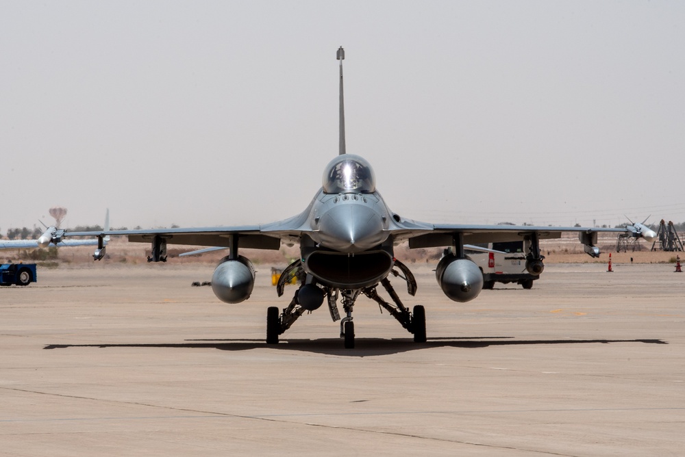 457th EFS F-16Cs launch in support of partner nation integration with Saudi Arabia