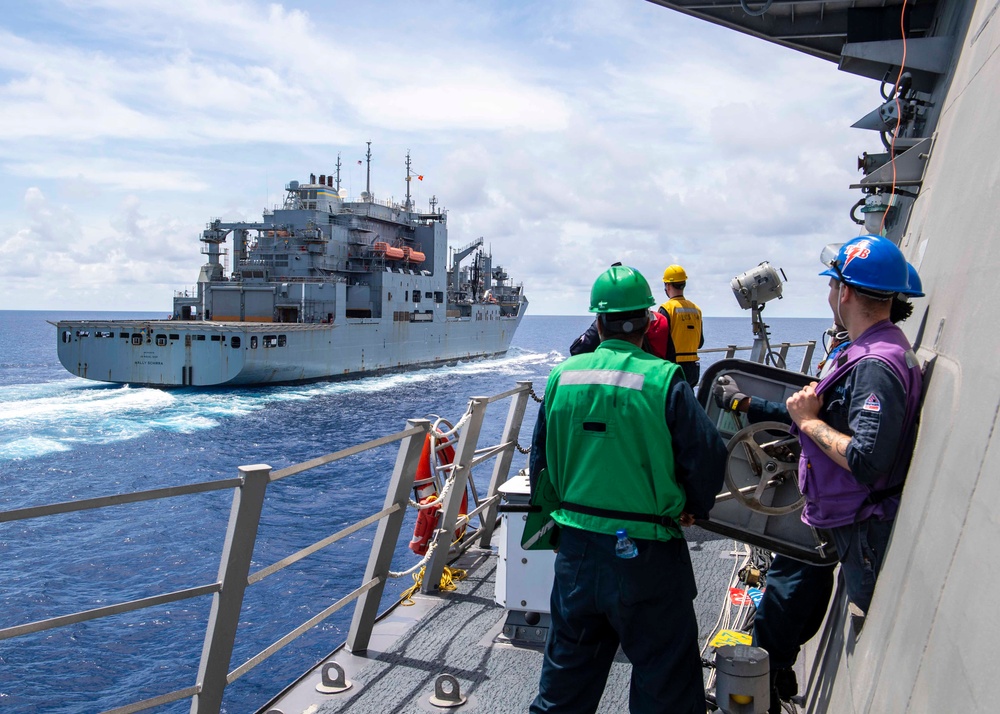 USS MANCHESTER CONDUCTS REFUELING WITH USNS WALLY SCHIRRA (T-AKE 8)