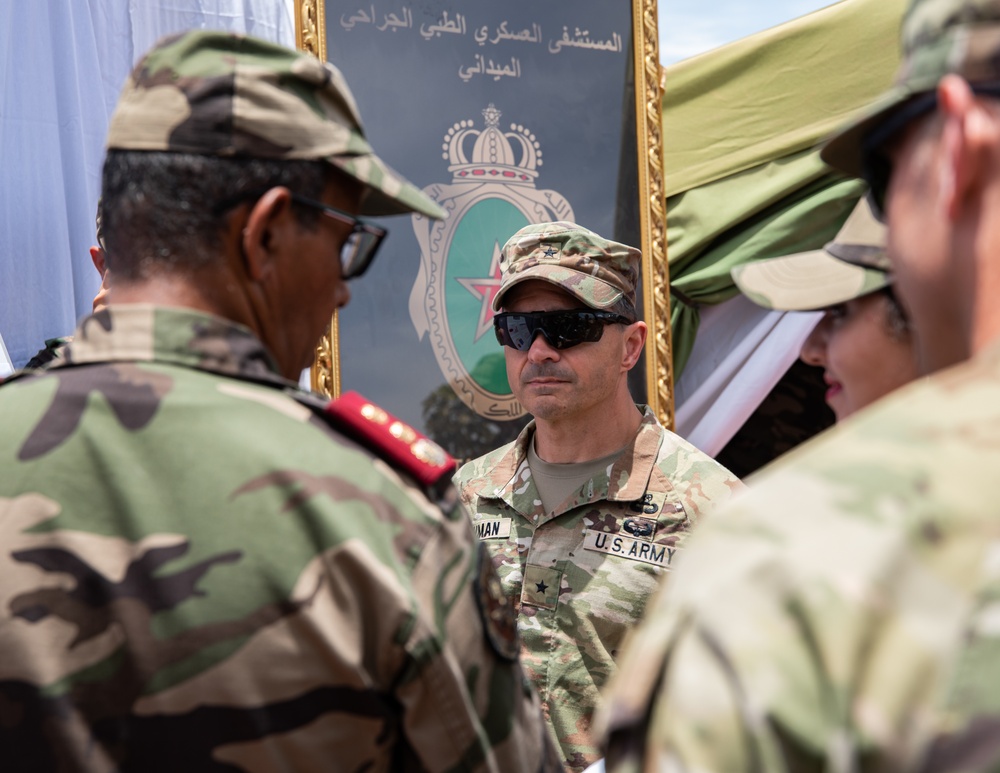 Brig. Gen. Cashman visits the 151st Medical Group from Utah Air National Guard operations at HCA field hospital during African Lion 2023