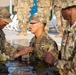 Promotion ceremony in a swimming pool