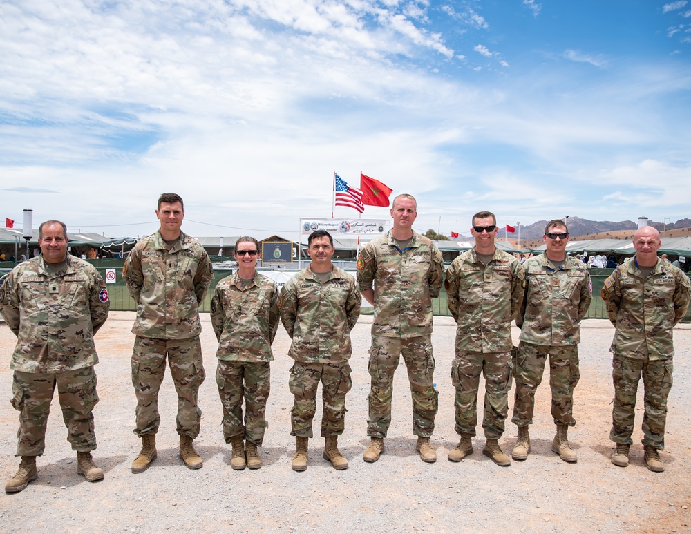 Brig. Gen. Cashman visits the 151st Medical Group from Utah Air National Guard operations at HCA field hospital during African Lion 2023