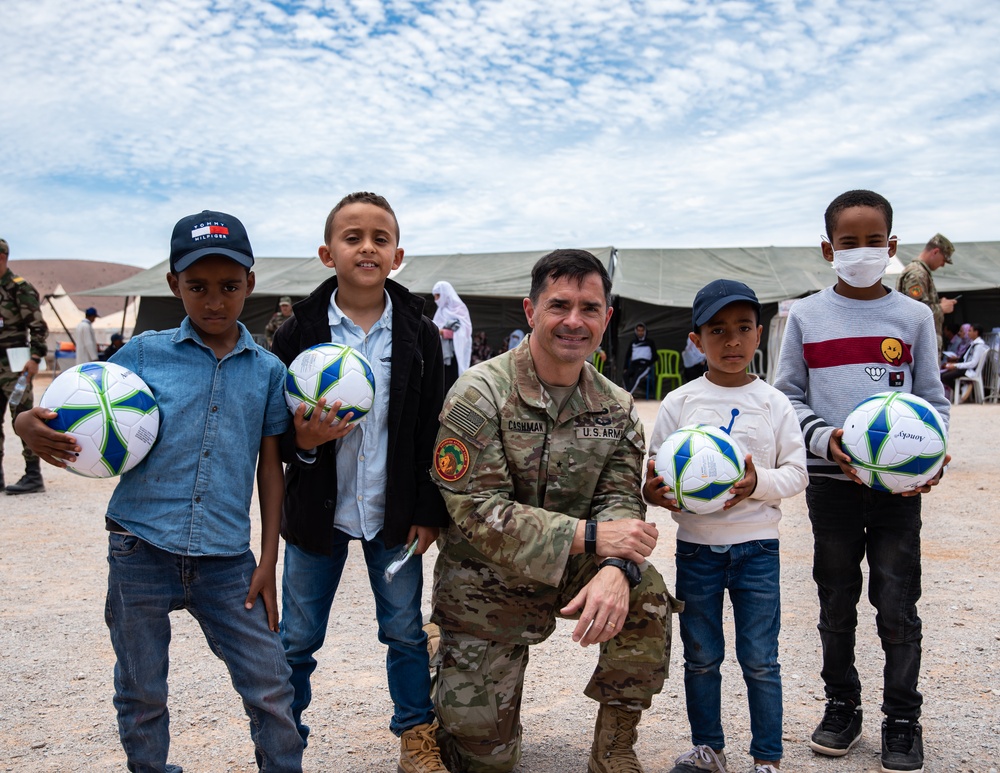 Brig. Gen. Cashman visits the 151st Medical Group from Utah Air National Guard operations at HCA field hospital during African Lion 2023