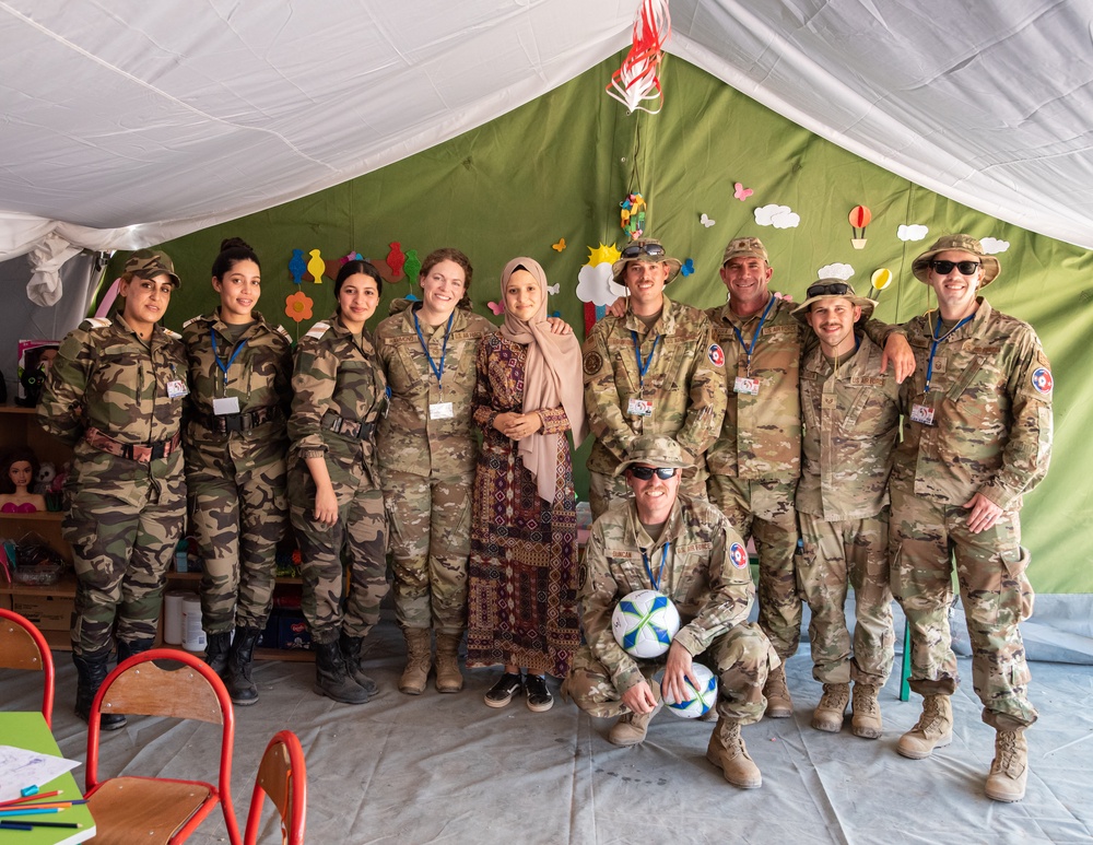 Brig. Gen. Cashman visits the 151st Medical Group from Utah Air National Guard operations at HCA field hospital during African Lion 2023