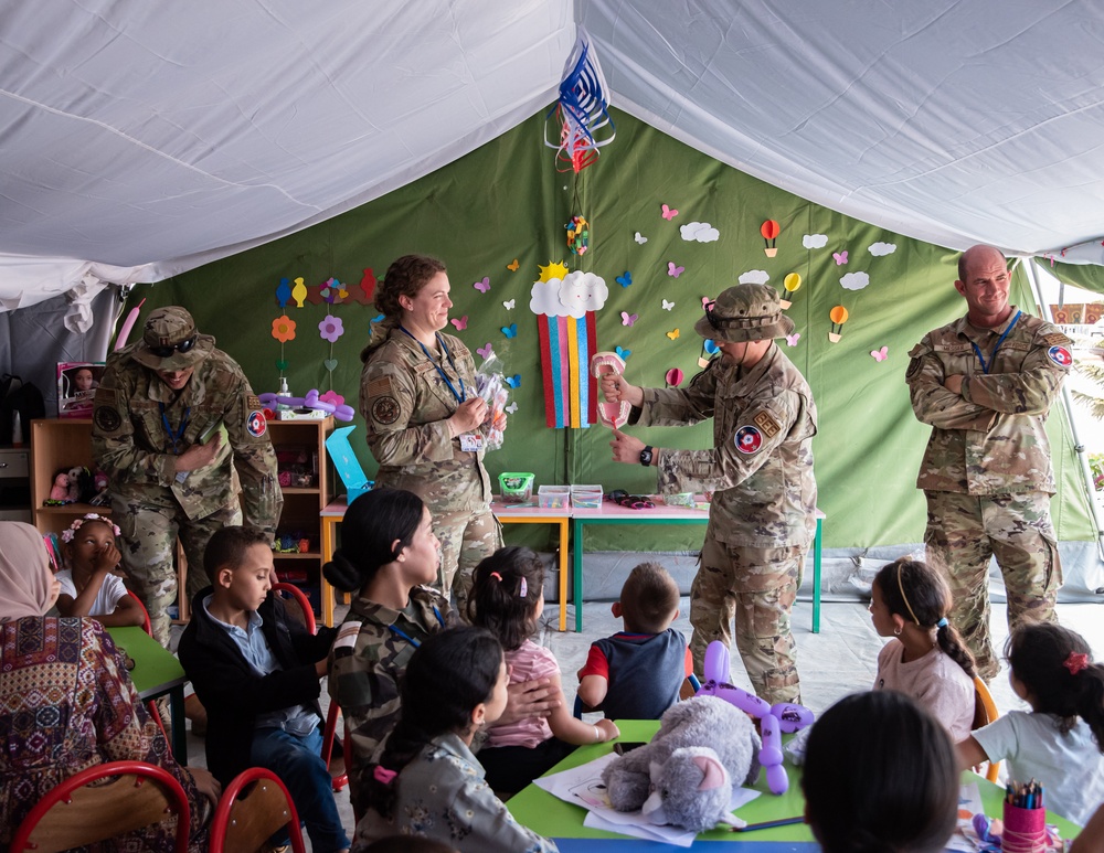 Brig. Gen. Cashman visits the 151st Medical Group from Utah Air National Guard operations at HCA field hospital during African Lion 2023