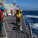 USS Rafael Peralta (DDG 115) conducts a replenishment-at-sea with the Military Sealift Command fleet replenishment oiler USNS Rappahannock (T-AO 204)