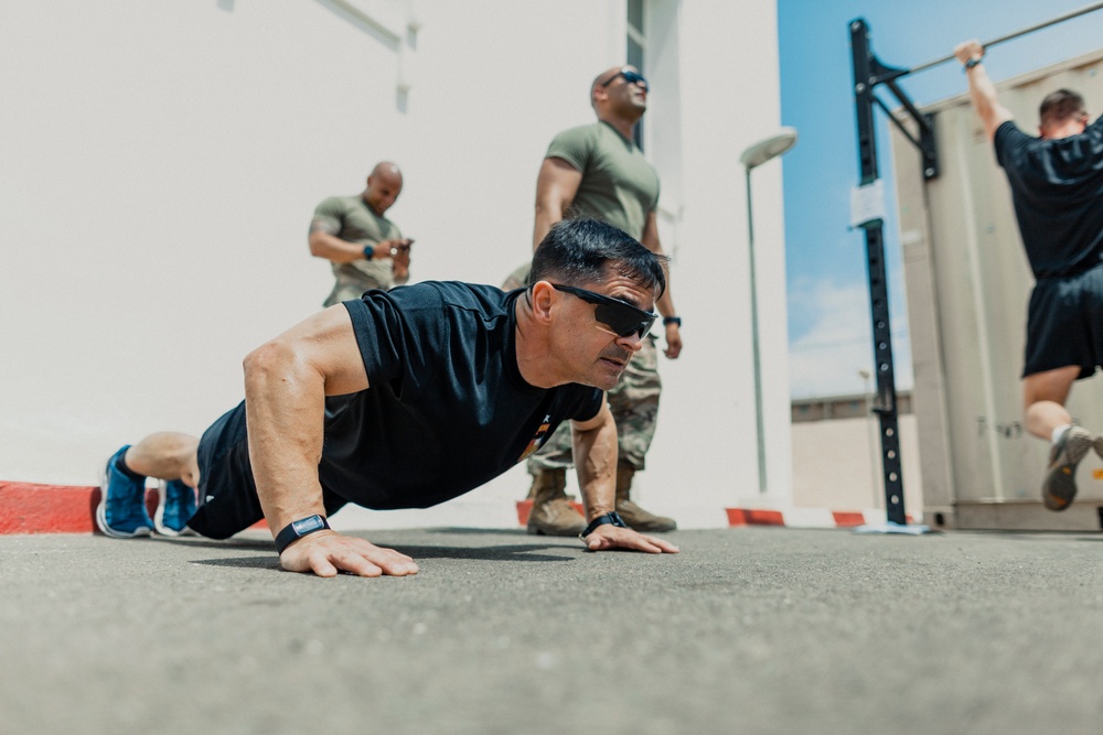 Brigadier General Brian Cashman takes part in Murph on Memorial Day