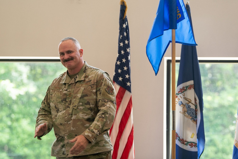 Chief Master Sgt. Sean Fretwell Assumes Responsibility as 192nd Wing Command Chief