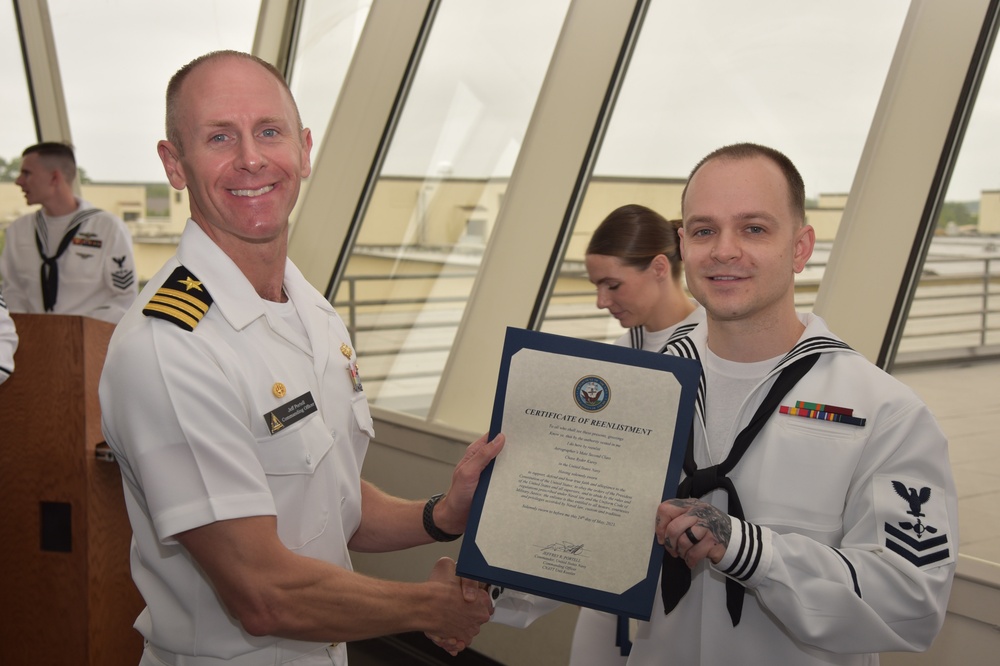 Stockton native reenlists after completing course at Center for Naval Aviation Technical Training