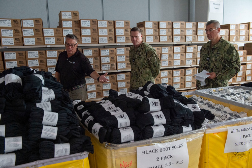 Capt. Mattingly Visits Recruit Barracks USS Hopper