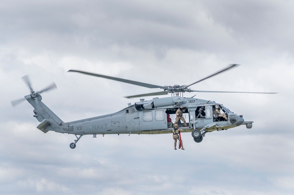 NERE23 Participants Observe a Helicopter Demonstration Courtesy of HSC-85