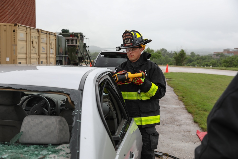 Firefighters train on vehicle extrication